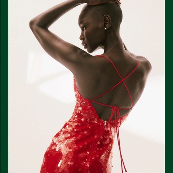 Bardot Karina Sequin Maxi Dress in Fire Red - Picture 3 of 11